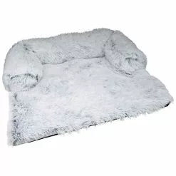 Meilleure vente 😀 Paris prix Protège Canapé & Traversin "Fluffy" 120cm Blanc Chiné 🛒