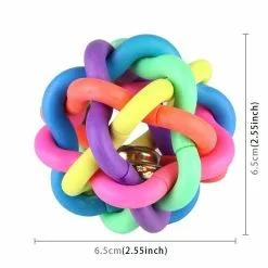Coupon 🛒 Wewoo Jouet pour Animaux d'animal familier coloré de boule de Bell de style de tissage d'amusement, taille: S 6.5 * 6.5 * 6.5cm 😍 -Bon plan Animalerie 3615611103162 4