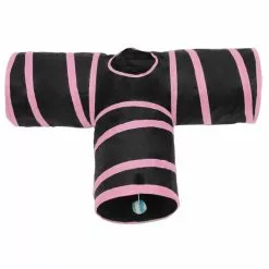 Remise 🌟 Wewoo Jouet pour Animaux rose Pliable 3 sorties exercice tunnel de chat avec une balle suspendue 🎁 -Bon plan Animalerie 3615611363825 3