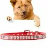 Promo 🛒 Wewoo Collier Chien & Chat rouge pour animaux de compagnie, Taille: M, 2 * 42cm PU diamant clouté Pet Collar produits 🔥 -Bon plan Animalerie 3615611645259 1 1