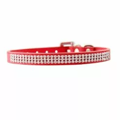 Promo 🛒 Wewoo Collier Chien & Chat rouge pour animaux de compagnie, Taille: M, 2 * 42cm PU diamant clouté Pet Collar produits 🔥 -Bon plan Animalerie 3615611645259 2 1