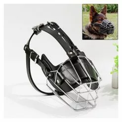 Meilleur prix 👏 Wewoo Muselières chien Cage en acier style panier fil museau protection couvrir avec bracelet en cuir, taille: L ⭐