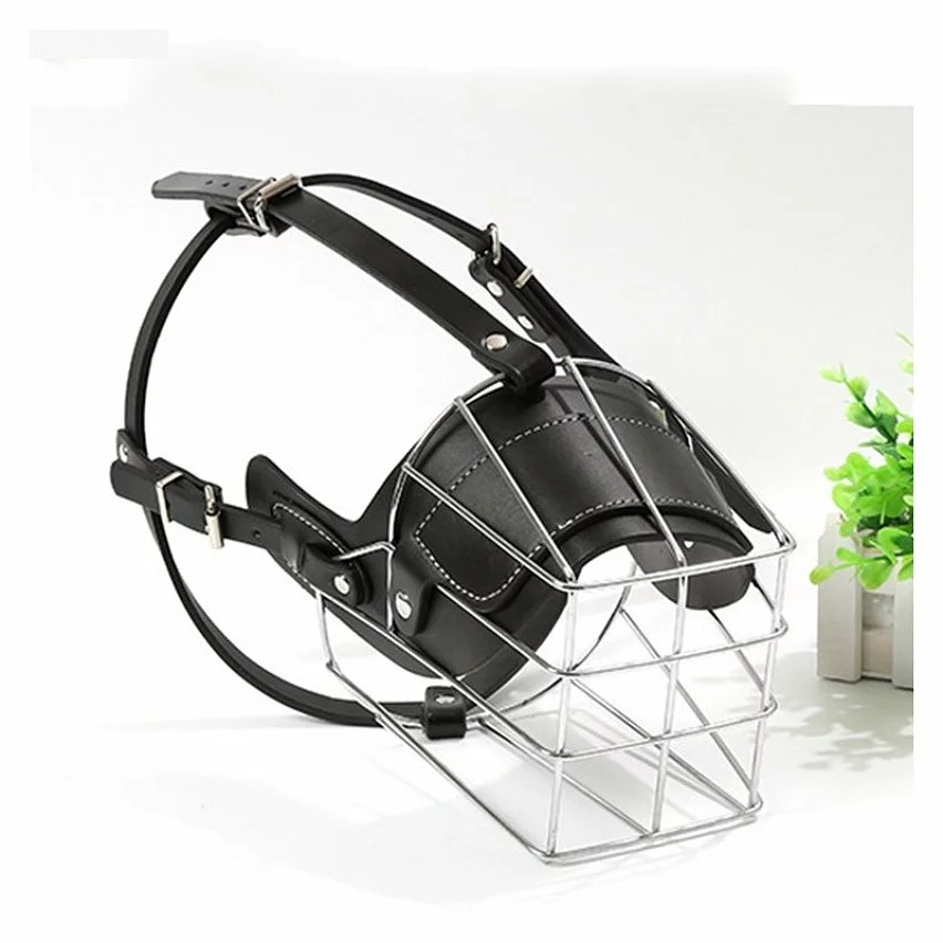 Grosses soldes 🛒 Wewoo Muselières chien Cage en acier style panier fil museau protection couverture avec bracelet en cuir, taille: XXL ✔️ 4 Grosses soldes 🛒 Wewoo Muselières chien Cage en acier style panier fil museau protection couverture avec bracelet en cuir, taille: XXL ✔️ – Image 2