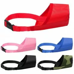 Nouveau 👏 Wewoo Muselières chien Fournisseur d'animal muselière nylon respirant confortable doux maille réglable masque de bouche pour animaux empêchent la morsureta 😍 -Bon plan Animalerie 3615613558786 4 1
