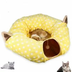 Tout neuf 🥰 Wewoo Jouet pour Tunnel de de chat de puzzle de canal de de stockage se pliantSpécification Circulaire jaune ❤️