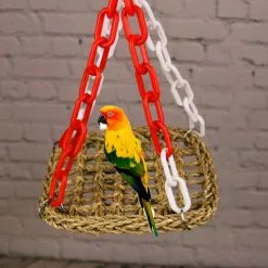 Les meilleures critiques de 😉 Wewoo Jouet pour Pont de suspension manuel d'hamac de tresse d'oscillation de de perroquet d'oiseauspécification 30x30cm 🔔 -Bon plan Animalerie 3615613564640 2