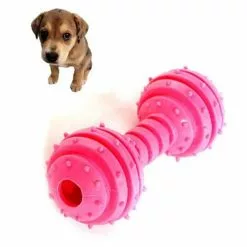 Nouveau 🔥 Wewoo Jouet pour Jouets résistants à la morsure animaux familiers molaires sécurisés avec haltères non toxiques rouge ✨