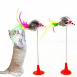Budget 🎉 Wewoo Jouet pour 2 pcs chat frange verticale souris ventouse drôle bâton 😉