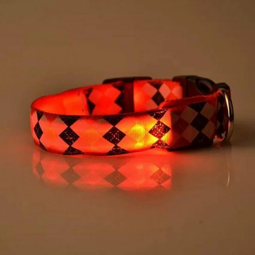 Meilleure affaire ✨ Wewoo Motif à carreaux Rechargeable LED Glow Light Leads Collier pour chien petits chiens moyenstaille L rouge ✔️ 7 Meilleure affaire ✨ Wewoo Motif à carreaux Rechargeable LED Glow Light Leads Collier pour chien petits chiens moyenstaille L rouge ✔️ – Image 5