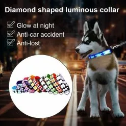 Le moins cher 👏 Wewoo Motif à carreaux Rechargeable LED Glow Light Leads Collier pour chien petits chiens moyenstaille L bleu 👏 -Bon plan Animalerie 3615614434492 7 6
