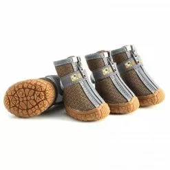 De gros 😍 Wewoo 4 pièces / ensemble chaussures de chien respirantes antidérapantes et résistantes à l'usure fournitures pour animaux de compagnie, taille: 4.3x4.8 cm 😉 -Bon plan Animalerie 3615615219692 3 1