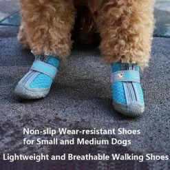 Top 10 🎉 Wewoo 4 pièces / ensemble chaussures de chien respirantes antidérapantes et résistantes à l'usure fournitures pour animaux de compagnie, taille: 4.3x4.8 cm 💯 -Bon plan Animalerie 3615615219746 5