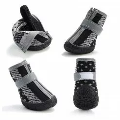 Meilleure affaire 😀 Wewoo 4 pièces / ensemble chaussures de chien respirantes antidérapantes et résistantes à l'usure fournitures pour animaux de compagnie, taille: 3.3x4 cm ( 👍 -Bon plan Animalerie 3615615219784 2 4