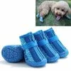 Sortie 🌟 Wewoo 4 pièces / ensemble chaussures de chien respirantes antidérapantes et résistantes à l'usure fournitures pour animaux de compagnie, taille: 3.3x4cm (b 🌟