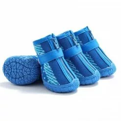 Sortie 😀 Wewoo 4 pièces / ensemble chaussures de chien respirantes antidérapantes résistantes à l'usure fournitures pour animaux de compagnie, taille: 4.3x4.8 cm (b 🤩 -Bon plan Animalerie 3615615219852 7