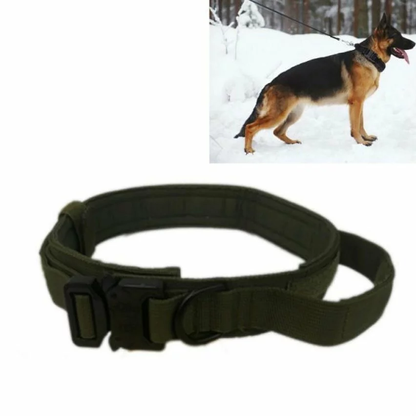 Nouveau ✔️ Wewoo Collier de traction pour chien de grande et moyenne taille en nylon épaissi, taille: XL (vert armée) ⭐ 3 Nouveau ✔️ Wewoo Collier de traction pour chien de grande et moyenne taille en nylon épaissi, taille: XL (vert armée) ⭐