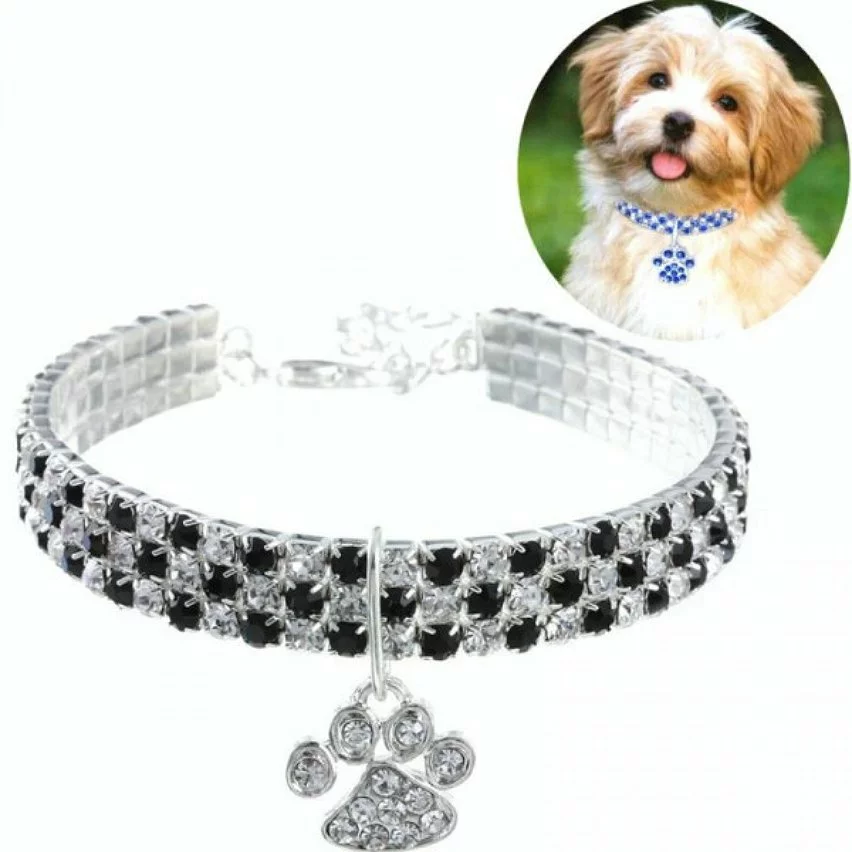 Meilleure vente 🧨 Wewoo 2 PCS Pet Collier Diamant Élastique Chat Et Chien Collier Bijoux, Taille: M (Noir Blanc) 👍 3 Meilleure vente 🧨 Wewoo 2 PCS Pet Collier Diamant Élastique Chat Et Chien Collier Bijoux, Taille: M (Noir Blanc) 👍