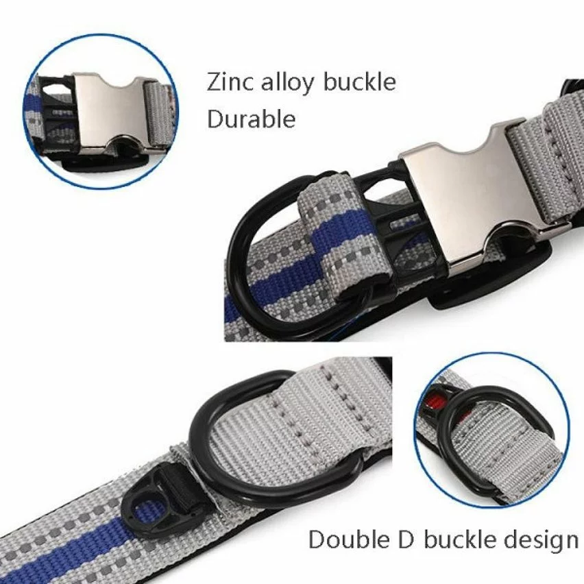 Sortie 🥰 Wewoo Collier en nylon réfléchissant pour chien, S (boucle noire bleue) 🔔 6 Sortie 🥰 Wewoo Collier en nylon réfléchissant pour chien, S (boucle noire bleue) 🔔 – Image 4