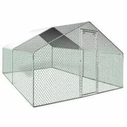Bon plan Animalerie 15 Promo 🔥 IDMARKET Enclos poulailler 12 m² parc grillagé 4x3 M acier galvanisé 🤩
