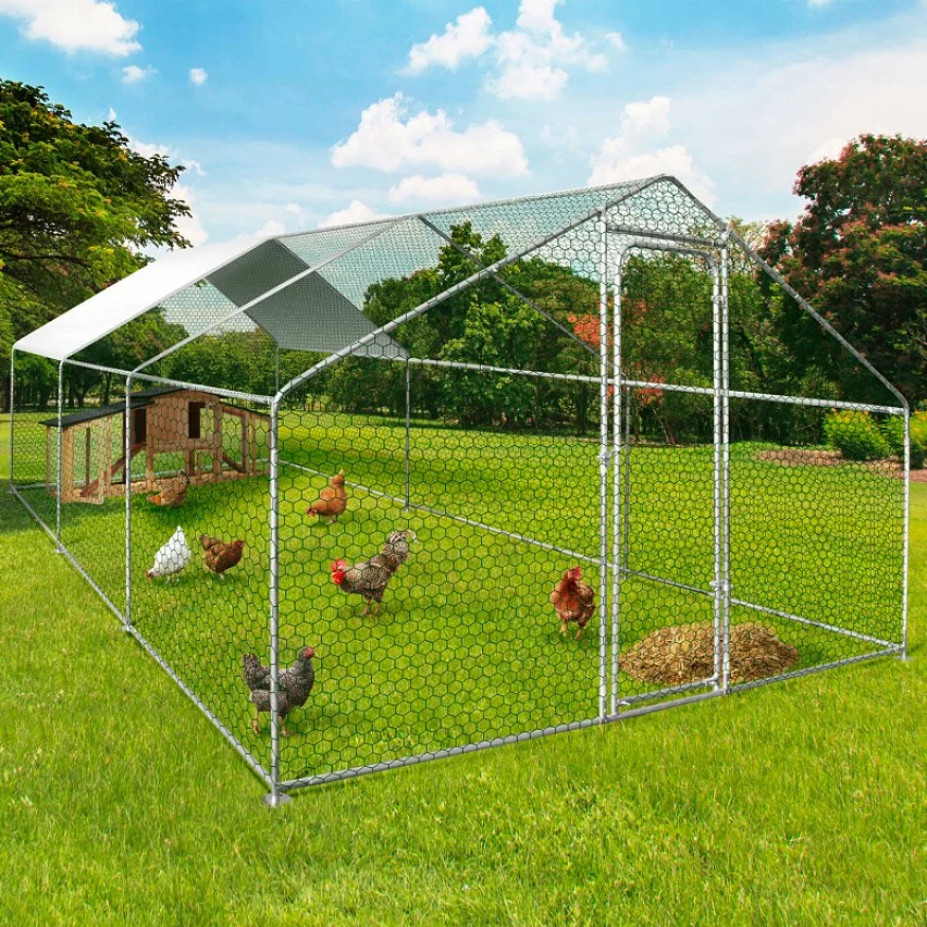 Nouveau 🔔 IDMARKET Enclos poulailler 18 m² parc grillagé 6x3 M acier galvanisé 🤩 4 Nouveau 🔔 IDMARKET Enclos poulailler 18 m² parc grillagé 6x3 M acier galvanisé 🤩 – Image 2