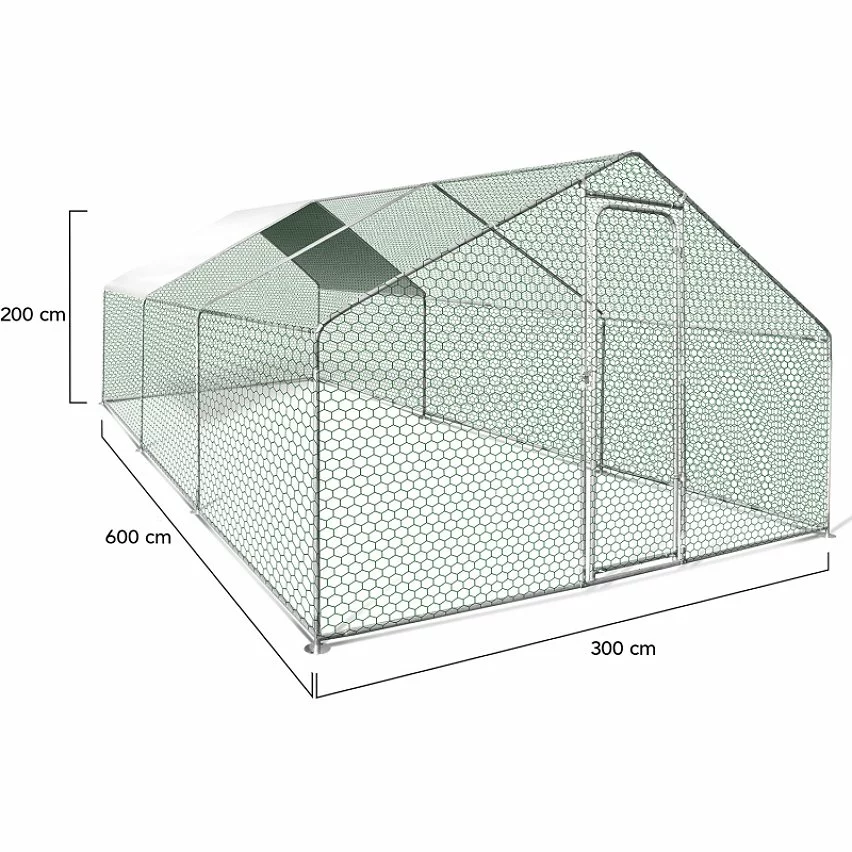 Nouveau 🔔 IDMARKET Enclos poulailler 18 m² parc grillagé 6x3 M acier galvanisé 🤩 9 Nouveau 🔔 IDMARKET Enclos poulailler 18 m² parc grillagé 6x3 M acier galvanisé 🤩 – Image 7