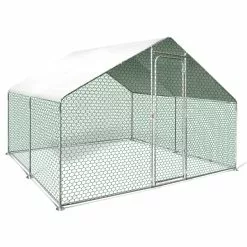 Bon plan Animalerie 12 Le moins cher 🎁 IDMARKET Enclos poulailler 9 m² parc grillagé 3x3 M acier galvanisé 👍