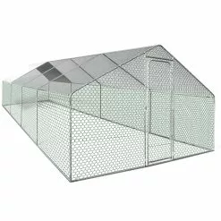 Bon plan Animalerie 4 Meilleure affaire ✔️ IDMARKET Enclos poulailler 24 m² parc grillagé 8x3 M acier galvanisé 💯