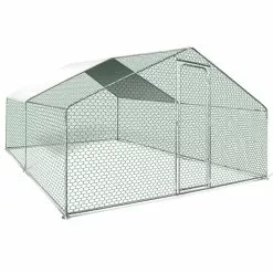 Promo 😍 IDMARKET Enclos poulailler 16 m² parc grillagé 4x4 M acier galvanisé 🎉