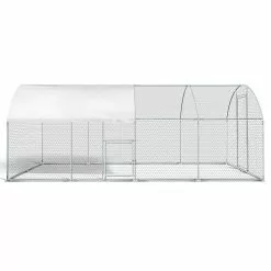 Nouveau ⌛ IDMARKET Enclos poulailler dôme 15 m² parc grillagé 3x5 M avec porte latérale ❤️ -Bon plan Animalerie 3662897026364 3