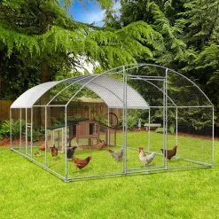 Nouveau ⌛ IDMARKET Enclos poulailler dôme 15 m² parc grillagé 3x5 M avec porte latérale ❤️ -Bon plan Animalerie 3662897026364 5