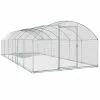 Coupon 😀 IDMARKET Enclos poulailler dôme 22,5 m² parc grillagé 3x7,5 M avec porte latérale 🌟 -Bon plan Animalerie 3662897031382 1