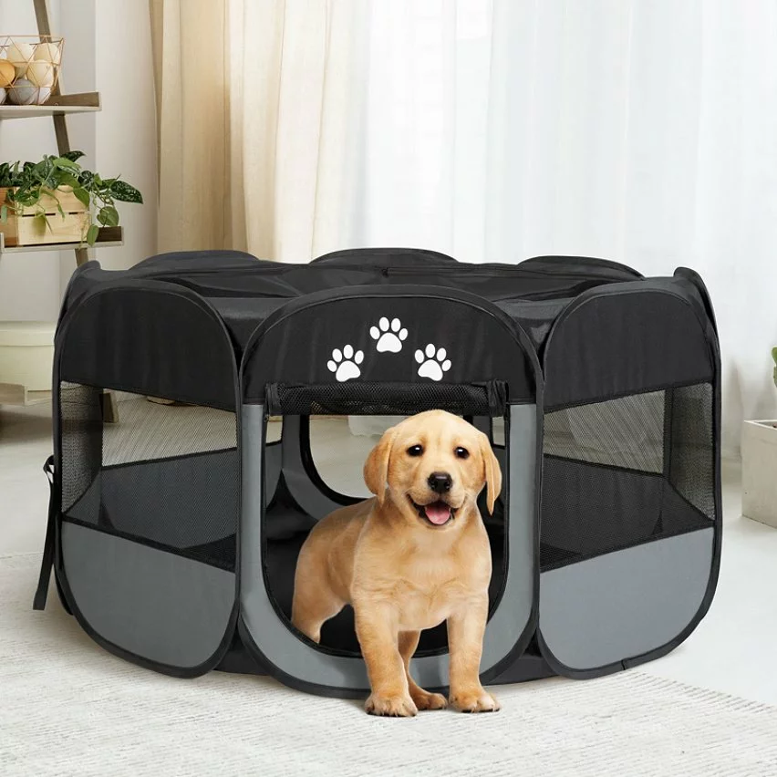Tout neuf 😍 IDMARKET Enclos pliable pour animaux parc chien et chat 110 x 110 x 64 CM ⌛ 4 Tout neuf 😍 IDMARKET Enclos pliable pour animaux parc chien et chat 110 x 110 x 64 CM ⌛ – Image 2