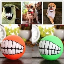 Vente flash 😍 Totalcadeau Jouet Balle avec motif dents pour Chien jeu pour animal 💯 -Bon plan Animalerie 3664996076684 2