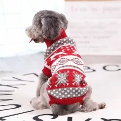 Meilleur prix 😀 Totalcadeau Pull de Noël pour animal de compagnie chien et chat rennes rouge et gris 🔥 -Bon plan Animalerie 3664996338911 3