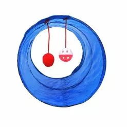Vente flash 🥰 Totalcadeau Tunnel pour animal de compagnie avec grelot et balle chient et chat bleu 🎁 -Bon plan Animalerie 3664996338980 2