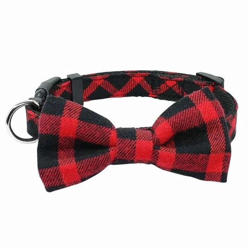 Meilleure affaire 🎁 Totalcadeau Collier de chien avec noeud à motif carreaux déguisement ecossais rouge et noir 😉 3 Meilleure affaire 🎁 Totalcadeau Collier de chien avec noeud à motif carreaux déguisement ecossais rouge et noir 😉