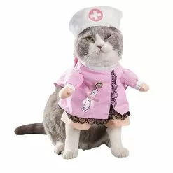 Nouveau 👍 Totalcadeau Costume Infirmière pour Chat déguisement avec bandeau 🎁