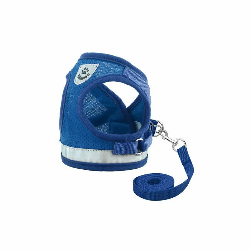 Promo ⌛ Passionimaux59 Harnais Souple Respirant Réfléchissant + Laisse pour Chien Chiot Chat - Bleu/ bleu foncé - XL 😉 3 Promo ⌛ Passionimaux59 Harnais Souple Respirant Réfléchissant + Laisse pour Chien Chiot Chat - Bleu/ bleu foncé - XL 😉