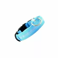 Budget 🤩 Passionimaux59 Collier Nylon Lumineux à Led pour Chien Chat Sécurité Nuit Réglable - Bleu/ bleu foncé - L 🛒 -Bon plan Animalerie 3701491702295 1 1