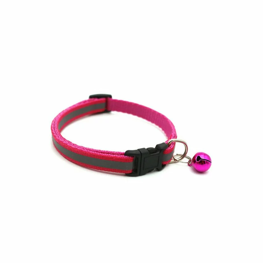 Sortie ❤️ Passionimaux59 Collier Nylon réfléchissant pour Chat petit Chien avec Grelot - Rose Foncé 🔥 3 Sortie ❤️ Passionimaux59 Collier Nylon réfléchissant pour Chat petit Chien avec Grelot - Rose Foncé 🔥
