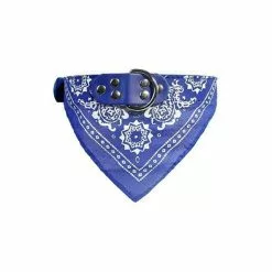 Grosses soldes 🧨 Passionimaux59 Collier Cuir PU avec Bandana pour Chien ou Chat - Bleu Foncé - XS 👏