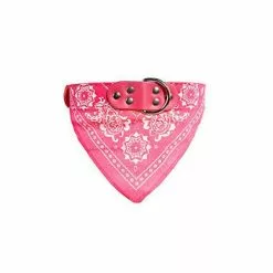 Nouveau 🔔 Passionimaux59 Collier Cuir PU avec Bandana pour Chien ou Chat - Rose Foncé - M 😍 -Bon plan Animalerie 3701491703315 1