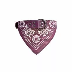 Bon plan Animalerie 32 Acheter ⭐ Passionimaux59 Collier Cuir PU avec Bandana pour Chien ou Chat - Violet - L 😍