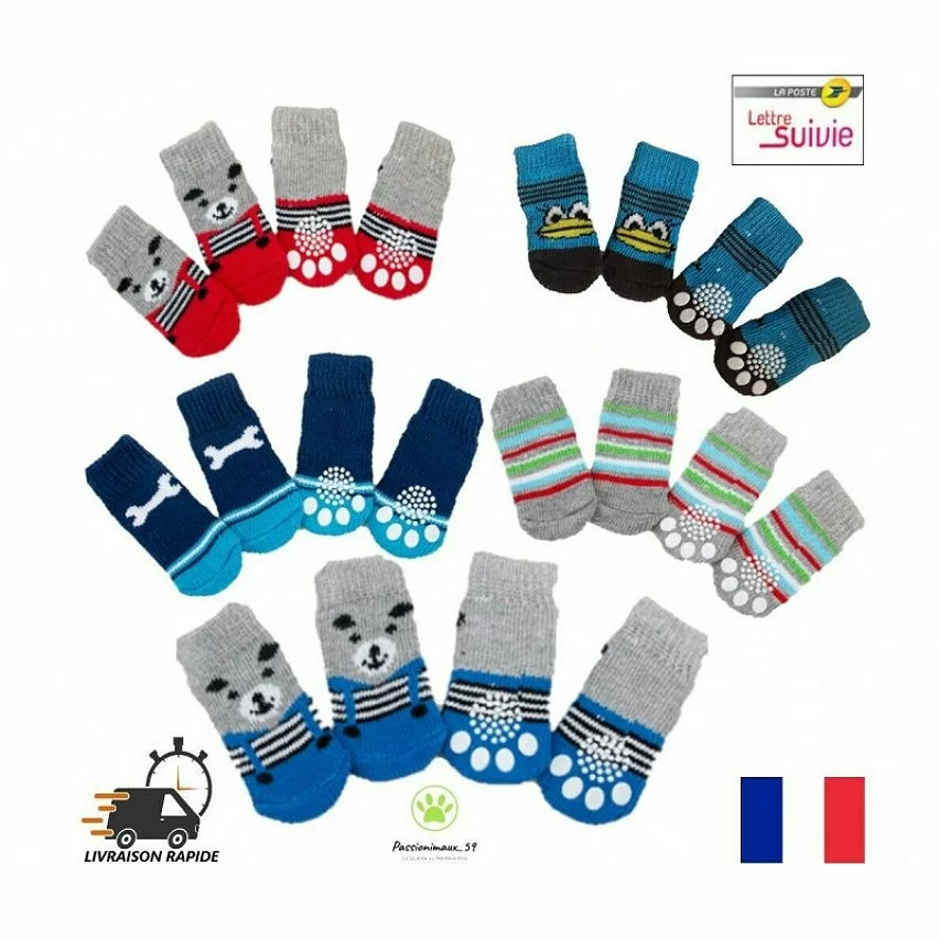 Coupon 😍 Passionimaux59 Lot de 4 Chaussettes Confortable antidérapante pour Chien Chiots ou Chat - Ours Rouge - 2 👍 3 Coupon 😍 Passionimaux59 Lot de 4 Chaussettes Confortable antidérapante pour Chien Chiots ou Chat - Ours Rouge - 2 👍