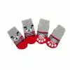 Le moins cher 😍 Passionimaux59 Lot de 4 Chaussettes Confortable antidérapante pour Chien Chiots ou Chat - Ours Rouge - 3 😍 -Bon plan Animalerie 3701491704886 1