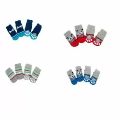 Remise 👏 Passionimaux59 Lot de 4 Chaussettes Confortable antidérapante pour Chien Chiots ou Chat - Ours Bleu - 3 🧨 -Bon plan Animalerie 3701491704947 4