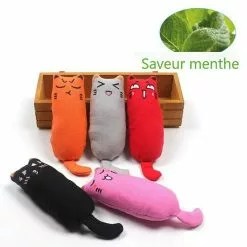 Top 10 🔔 Passionimaux59 Jouet pour Chat Doudou à Mâcher rempli d'Herbe à Chat Cataire Menthe Anti-Stress - Gris ⭐ -Bon plan Animalerie 3701491705258 1