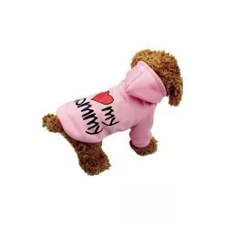 Le moins cher 👏 Passionimaux59 Pull Sweat I love my mom Molletonné à Capuche Chaud pour petit et grand Chien ou Chat Vêtement - Rose - L 😀 -Bon plan Animalerie 3701491706385 3 3
