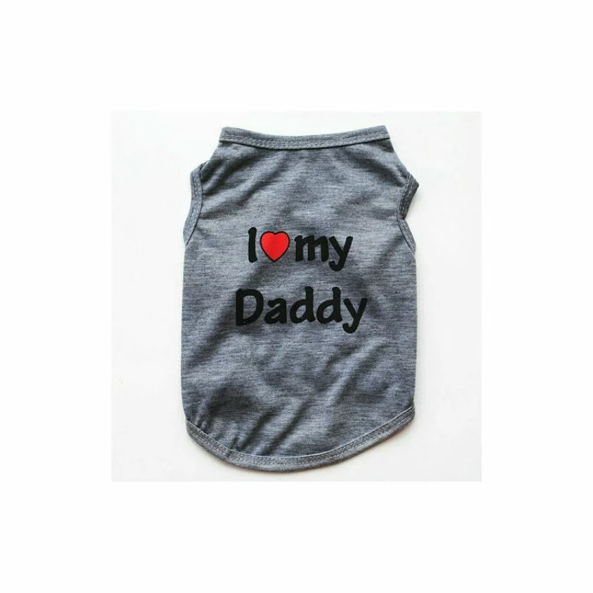 Bon marché 🥰 Passionimaux59 Vêtement T-shirt Coton été I Love my Daddy pour Chien Chiot Chat 7 Couleurs - Gris - M 🌟 4 Bon marché 🥰 Passionimaux59 Vêtement T-shirt Coton été I Love my Daddy pour Chien Chiot Chat 7 Couleurs - Gris - M 🌟 – Image 2