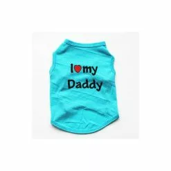 Meilleur prix ✔️ Passionimaux59 Vêtement T-shirt Coton été I Love my Daddy pour Chien Chiot Chat 7 Couleurs - Bleu Turquoise - M ✨ -Bon plan Animalerie 3701491707719 1
